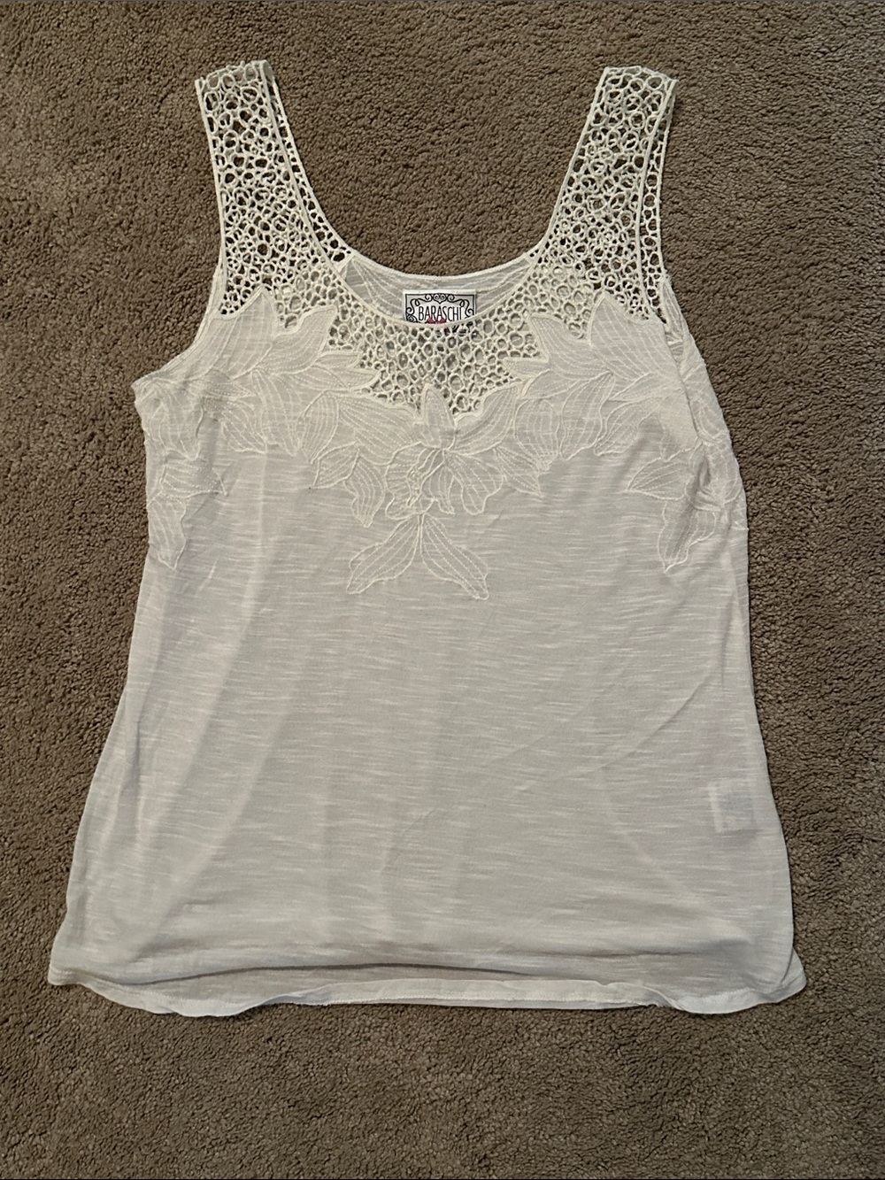 Yoana Baraschi Ivory Crochet-Trim Floral Camisole